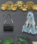 Swanky Wall Mounted Coat Rack Featuring Solid Metal Hooks Super Durable Entryway Organizer For Jackets Coats Hats Towels And Keys with bag and scarf.