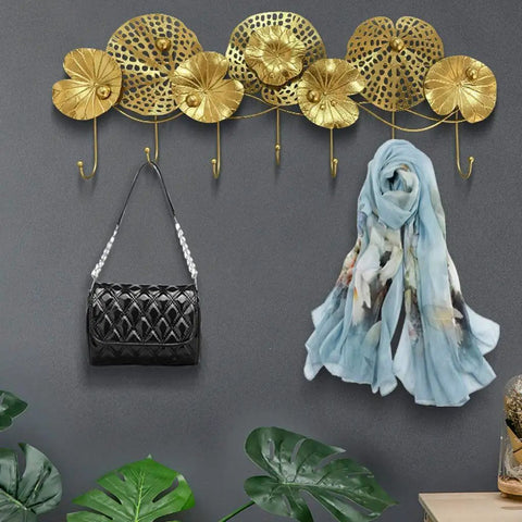 Swanky Wall Mounted Coat Rack Featuring Solid Metal Hooks Super Durable Entryway Organizer For Jackets Coats Hats Towels And Keys with bag and scarf.