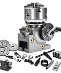 Built Tough 4 5 6 Inch 3 Jaw Chuck Dividing Head With MT2 Tailstock Precision Plates heavy duty milling tool setup.