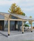 Outdoor pergola setup using Beefy 6 Pack 4x4 Post Anchor Bases For Deck Railing And Pergola Heavy Duty Steel Post Sleeves.