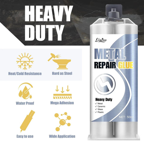 Heavy Duty 2 Part Epoxy Metal Repair Glue For Bonding Cracks And Leaks On Stainless Steel Ceramics Plastic And Alloys Heat Resistant