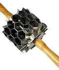 Stainless Steel Hex Dough Cutter 42 Cut Professional Grade Heavy Duty Roller Cutter with wooden handles for commercial kitchen use