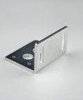 Durable worm gear motor bracket in electroplated high carbon steel for precise mounting and support in DIY projects and robotics.
