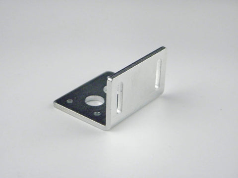 Durable worm gear motor bracket in electroplated high carbon steel for precise mounting and support in DIY projects and robotics.