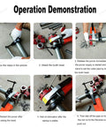 Operation demonstration of Heavy Duty Handheld Electric Pipe Threading Machine Powered By A Pure Copper Motor And Features A Heavy Duty Six Head Die Set To Nail Plumbing Installations Quick.