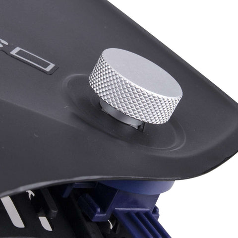Close-up of knurled aluminum welding helmet fasteners replacement headgear pair for pipeliner style flip hood.