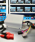 Keep Your Rig Powered Up With This Badass 300 Watt 72 Volt To 12 Volt 25 Amp Isolated Dc Dc Converter with wires and connectors.