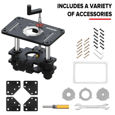 Precision Router Table Lift System With Heavy Aircraft Grade Aluminum Rock Solid Stability For 69 Millimeter Motors components and accessories.