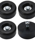Heavy Duty 2.5 Inch Round Rubber Trailer Bumpers With Hardware Black Door Ramp Stop Set 4 Pack Includes Bolts Nuts Washers For Generators