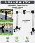 Portable Adjustable Aluminum Gantry Crane with 2 Ton Chain Hoist Built Tough for No Sweat Shop Lifting and Garage Beast Heavy Duty Work Ready to Roll Anytime, showing quick one-person installation steps.