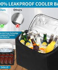 Insulated cooler section of Hanging Car Trunk Organizer With Cooler And Large Pockets Waterproof Cargo Storage For Jeeps And SUVs