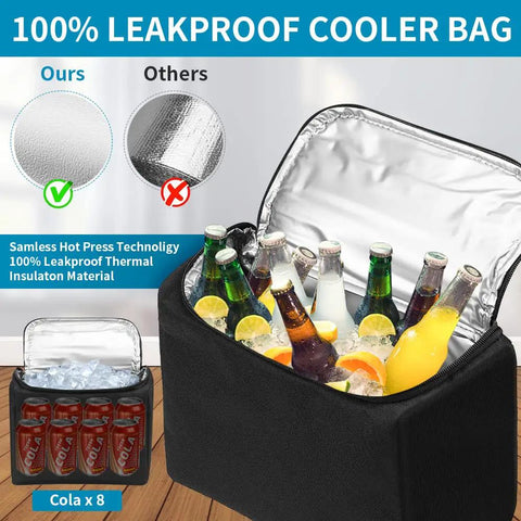 Insulated cooler section of Hanging Car Trunk Organizer With Cooler And Large Pockets Waterproof Cargo Storage For Jeeps And SUVs