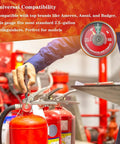 Image of Kickass Heavy Duty Brass And Stainless Steel Water Fire Extinguisher Pressure Gauge With Bright Green Safety Zone Dial rated from 1 to 100 PSI.