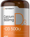 Calcium With Vitamin D3 600 Mg Softgels For Strong Bones And Daily Health Non GMO Gluten Free 120 Count Bone Support Formula For Men And Women Easy Absorption Calcium Carbonate bottle