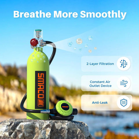 1L Mini Scuba Tank Portable Underwater Breathing Oxygen Cylinder Pony Bottle For Emergency Rescue Backup Air Source S400 outdoors
