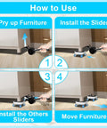 How to use Furniture Movers With 360 Degree Swivel Wheels And Anti Slip Groove Base for easy furniture relocation steps.