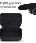 Road Warrior Microphone Case For Sm7b And Mv7 Podcast Mic, sturdy black nylon, empty interior, designed for travel protection.