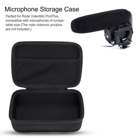 Road Warrior Microphone Case For Sm7b And Mv7 Podcast Mic, sturdy black nylon, empty interior, designed for travel protection.