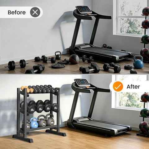 Heavy Duty Dumbbell Rack Stand For Home Gym, Rock Solid H Frame Workout Storage, Fully Adjustable Height And Angle, Tough Powder Coated Steel Easily Handles 1100 Pounds Without Breaking A Sweat