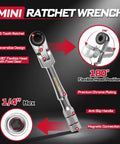60 Piece Pivoting Flex Head T-Handle Ratchet Wrench Set With 72-Tooth Reversible Ratchet, showing premium features