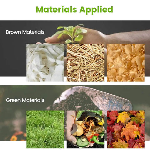 Brown and green compost materials for 80 Gallon Large Capacity Static Compost Bin With Easy Access Hatch And Efficient Aeration System For Fast Organic Fertilizer Creation