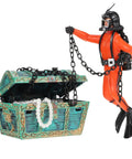 Action Aquarium Bubbler Treasure Chest Decor With Moving Diver For Fish Tanks Air Driven Scuba Ornament and Aerating Accessory