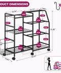 Dimensions of All In One Home Gym Organizer Rack With Wheels And Hooks For Dumbbells, Kettlebells, Yoga Mats, Storage Solutions