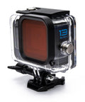Waterproof Underwater Dive Housing Case With Bracket And Red Dive Filter For GoPro Hero 9 Through 13, depth seal 60m, side view