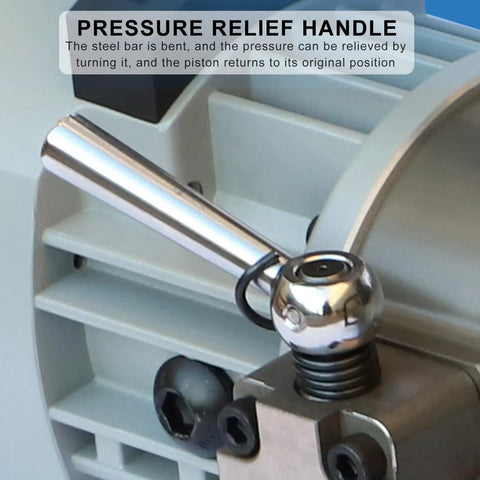 Close-up of the pressure relief handle on the Super Lightweight Hydraulic Rebar Bender Machine For Tunnel Projects.