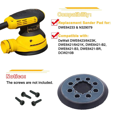 Huge Pack Of 5 Inch Nylon Sanding Discs For DWE64233 Sander With Hook And Loop Backing compatible with DWE64233 and various DeWalt models.