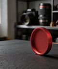 Rugged CNC Anodized Aluminum Telescope Dust Cover With Red And Black Protective Cap For Camera Lenses And Focusing Mounts Built To Last Rust Free Wide Compatibility With Male Threads On Adapters And Mounts Outdoor Astronomy Shield.