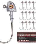 3D Eyes Bass Jig Heads For Fishin And Angling, 15 Pieces Of Finesse Swimbait Jigs With Cone Bait Keeper, Lifelike Minnow Style