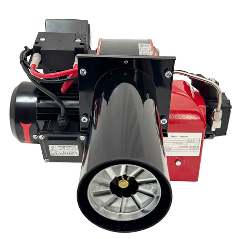 Heavy Duty Single Stage Air Atomization Burner For Industrial Boilers And Commercial Heating Systems Plug And Play 220V front view with turbo nozzle.