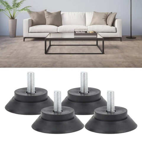 4 Pack Rubber Feet With Screw Mount Anti Slip Suction Cup Grips displayed below a modern living room setup