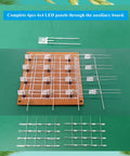Soldering Practice Kit For Beginners 4x4x4 LED Color Light Cube Electronics DIY Project For Kids and Students Learn Real Soldering With Clear English Instructions showing assembled LED grid on a board