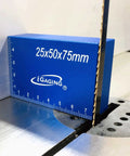 Precision Aluminum Setup Blocks And Bar Gauges Kickass 15 Piece Metric Kit For Machine Shop And Woodworking Pro Fence Alignment Tools showing a blue anodized gauge block measuring 25x50x75mm.