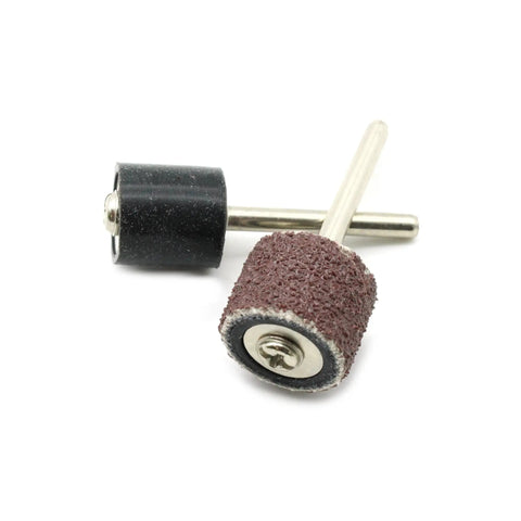 100 Pc Half Inch Sand Drum Grit 60 Coarse Kit With Two Mandrels And One Eighth Inch Shank For Dremel And Other Rotary Tools
