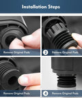 Installation steps for 4 Pack Game Changing Anti Vibration Feet For X1 X1C P1P And P1S Printers, showcasing removal process.