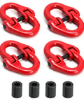 Alloy Steel Grade 80 Hammerlock Coupling Link Connecting Link Three Eighths Inch Red Painted Durable 7100 Lb Working Load Limit Four Pack