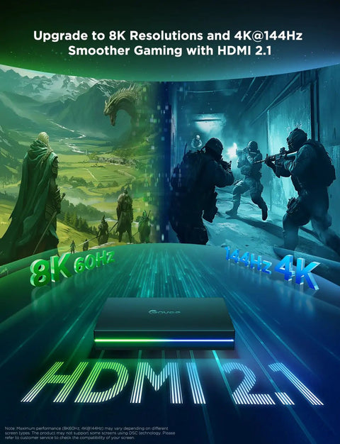 HDMI 2.1 AI Sync Box 2 With RGBWIC For 55 To 65 Inch TVs Delivers 8K 60Hz And 4K 144Hz, screen sync box