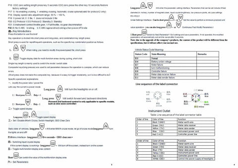 Instruction manual page for Universal LCD Display Panel For Electric Bicycles And Scooters, featuring settings and wiring details.