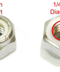 1/4-20 Nylon Insert Lock Nut Set Of 100 Stainless 304 Hex Lock Nuts With Nylon Insert, Corrosion Resistant Plain Finish