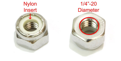 1/4-20 Nylon Insert Lock Nut Set Of 100 Stainless 304 Hex Lock Nuts With Nylon Insert, Corrosion Resistant Plain Finish