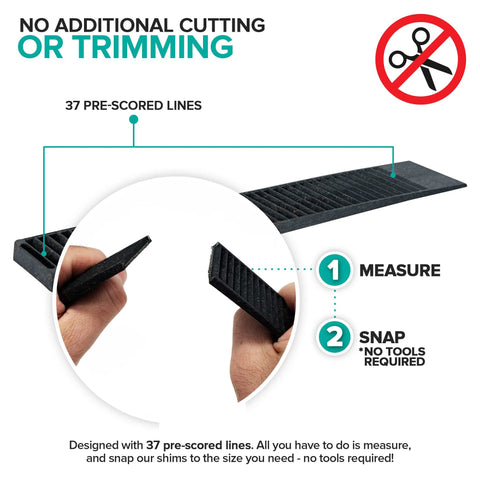 24 Pack Hard Composite Shims For Home Improvement And Leveling Never Rot Stackable Shims shown with pre-scored lines for easy snapping.