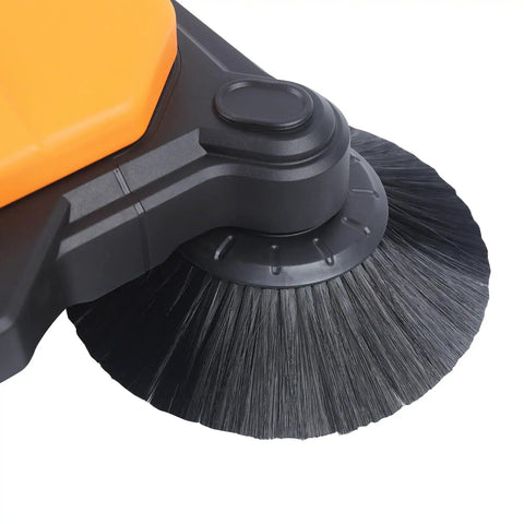 Deturprostore Walk Behind Floor Sweeper 27 Inch Wide Manual Push Broom Clean Up Garage Patio Deck With Big Dustpan. Foldable Handle Adjustable Height For Indoor Warehouse Outdoor Use No Electricity Needed Super Easy To Store