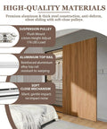 High-quality materials close-up of the 38 Inch Concealed Barn Door Hardware Kit, Sweet Soft Close Slider, showcasing suspension pulley and top rail.