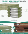 Close-up of Three In One Galvanized Raised Garden Bed Kit, 4 By 2 By 1 Feet, Two Pack Modular Planter Box showing anti-rust coating.