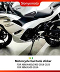 Motorcycle with Tank Pad Protector Stickers Set For Ninja 400 500 2019 To 2023 Anti Slip Gas Tank Guard Decals Kit displayed