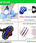 Instruction guide for 8 Pack Precision Golf Ball Marker Set With 4 Color Marking Stencils And 4 Vibrant Markers For Quick Alignment On The Green