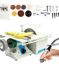 Workhorse 750W 110V Mini Lapidary Saw with accessories, adjustable speed from 800 to 10000 RPM, durable aluminum frame, heavy duty motor